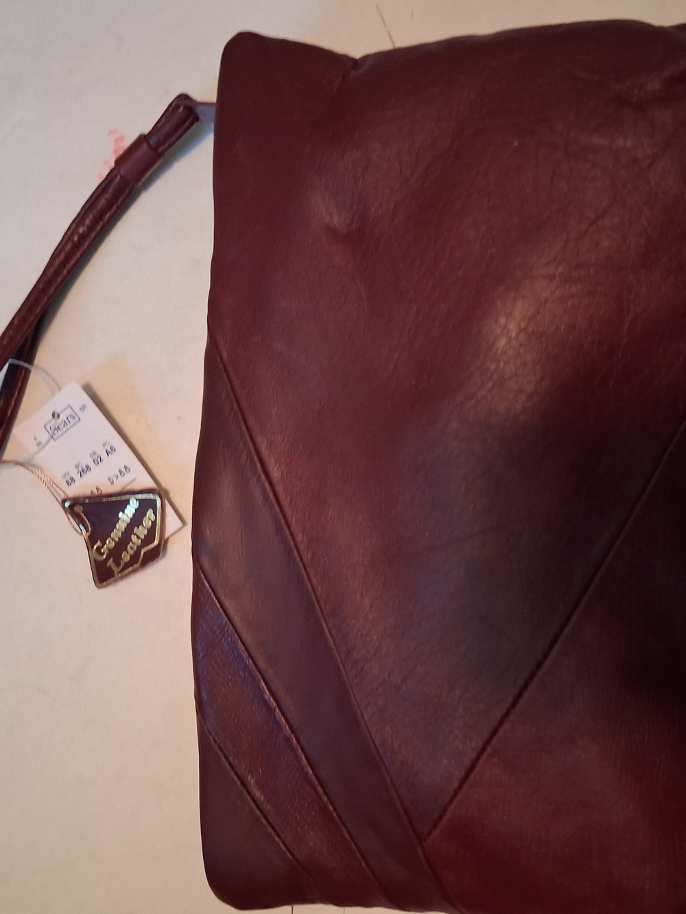 Sears Burgundy Leather Wristlet Clutch